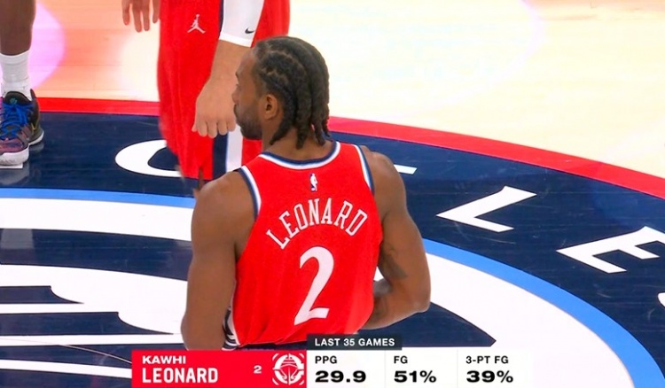 开云体育入口-战神！伦纳德近35场比赛场均29.9分 投篮命中率51%&amp;三分命中率39%